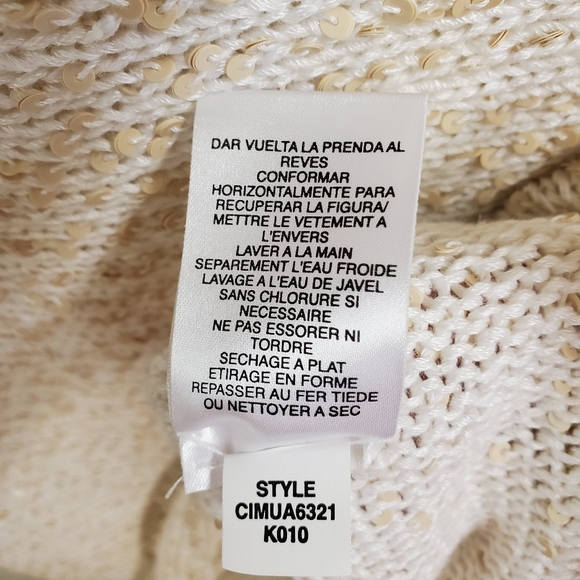 Sigrid Olsen Linen Hand Knit Sleeveless Blouse Sequin Embellished Size Medium - Picture 9 of 11